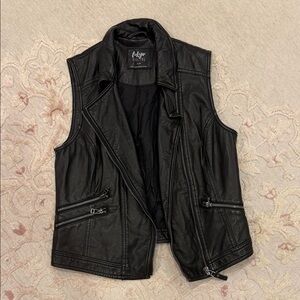 Black Faux Leather Vest
